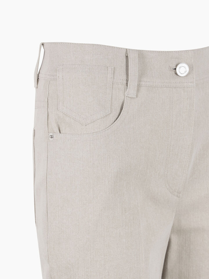 Beige flared denim trousers  - sisley k pantaloni palazzo - Beige | Sisley K image number 3